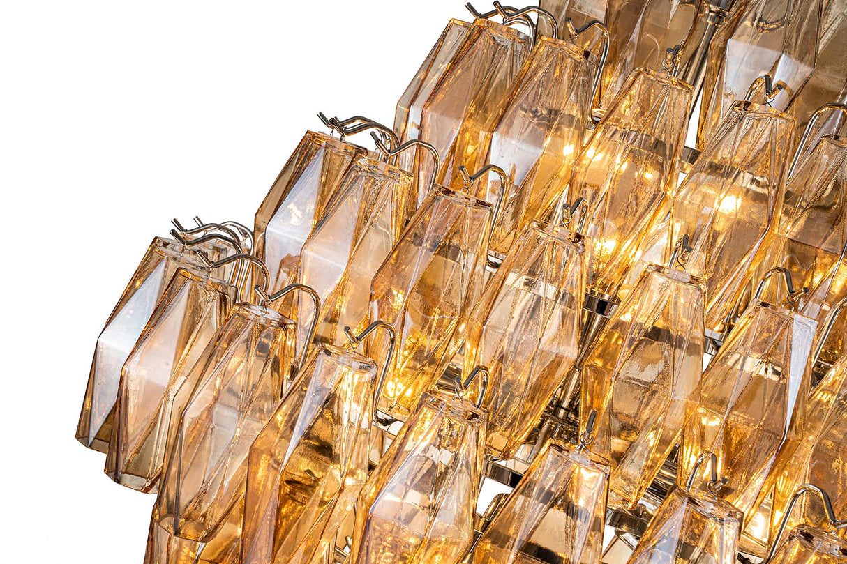 LAMPARA TECHO CRISTAL METAL PLATEADO 65x65x74 CM