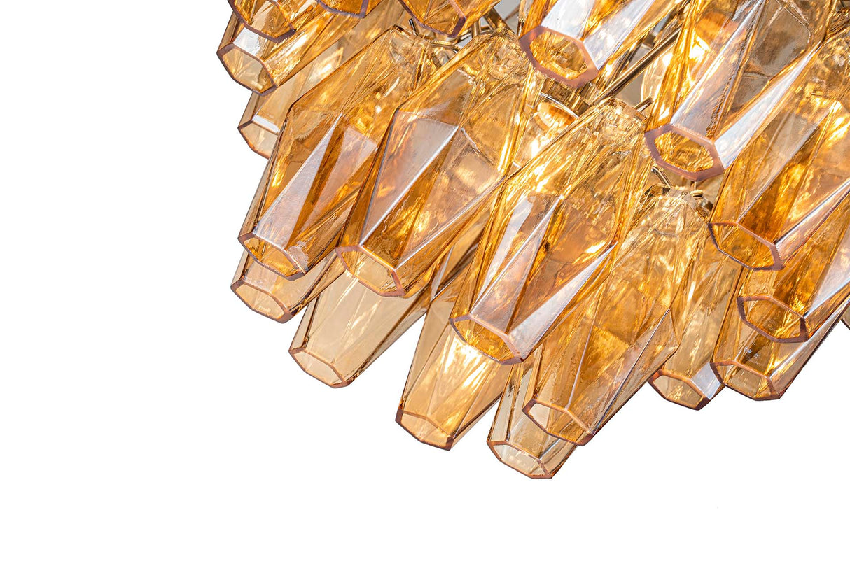 LAMPARA TECHO CRISTAL METAL PLATEADO 65x65x74 CM