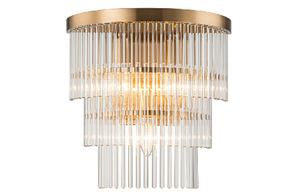 APLIQUE PARED CRISTAL METAL DORADO 33x17x34 CM