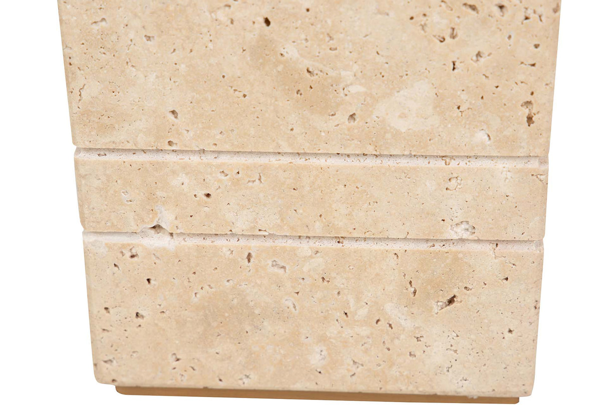 LAMPARA DE SOBREMESA MARMOL TRAVERTINO 35x35x71 CM