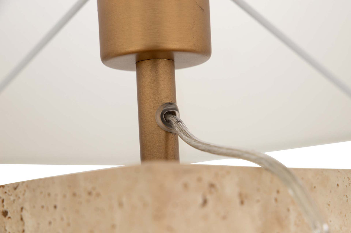 LAMPARA DE SOBREMESA MARMOL TRAVERTINO 35x35x71 CM