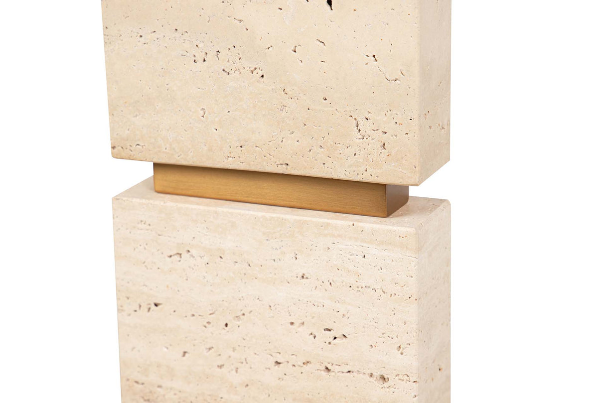 LAMPARA DE PIE MARMOL TRAVERTINO 30x45x146 CM