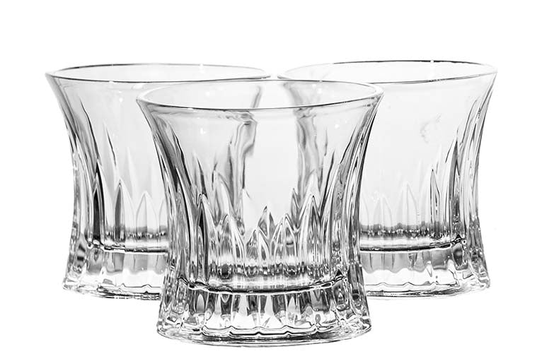 SET DE 6 VASOS Y UNA BOTELLA DE CRISTAL PLATEADO 700 ML