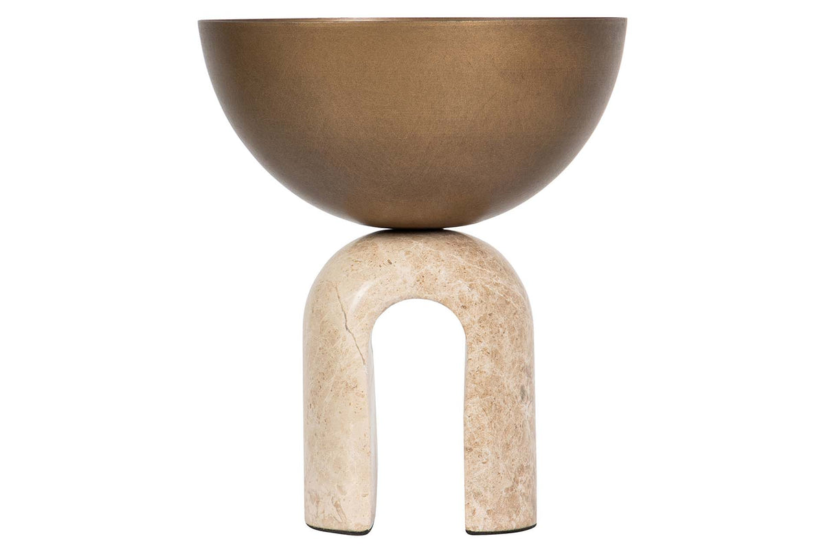 CENTRO DE MESA MARMOL HIERRO 18x18x21 CM