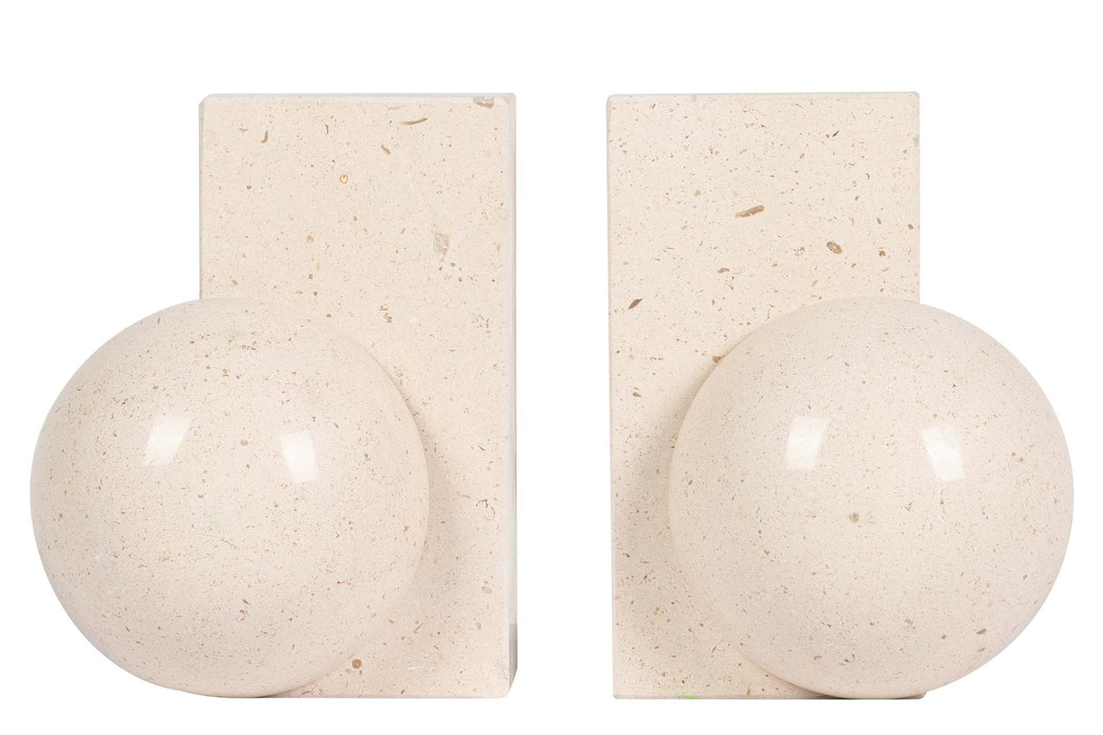 SUJETALIBROS MARMOL BEIGE 23x11x15 CM
