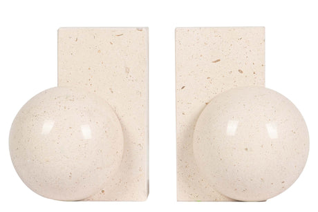 SUJETALIBROS MARMOL BEIGE 23x11x15 CM