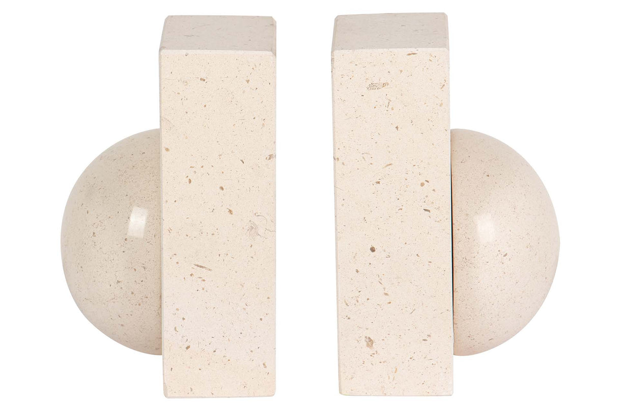 SUJETALIBROS MARMOL BEIGE 23x11x15 CM