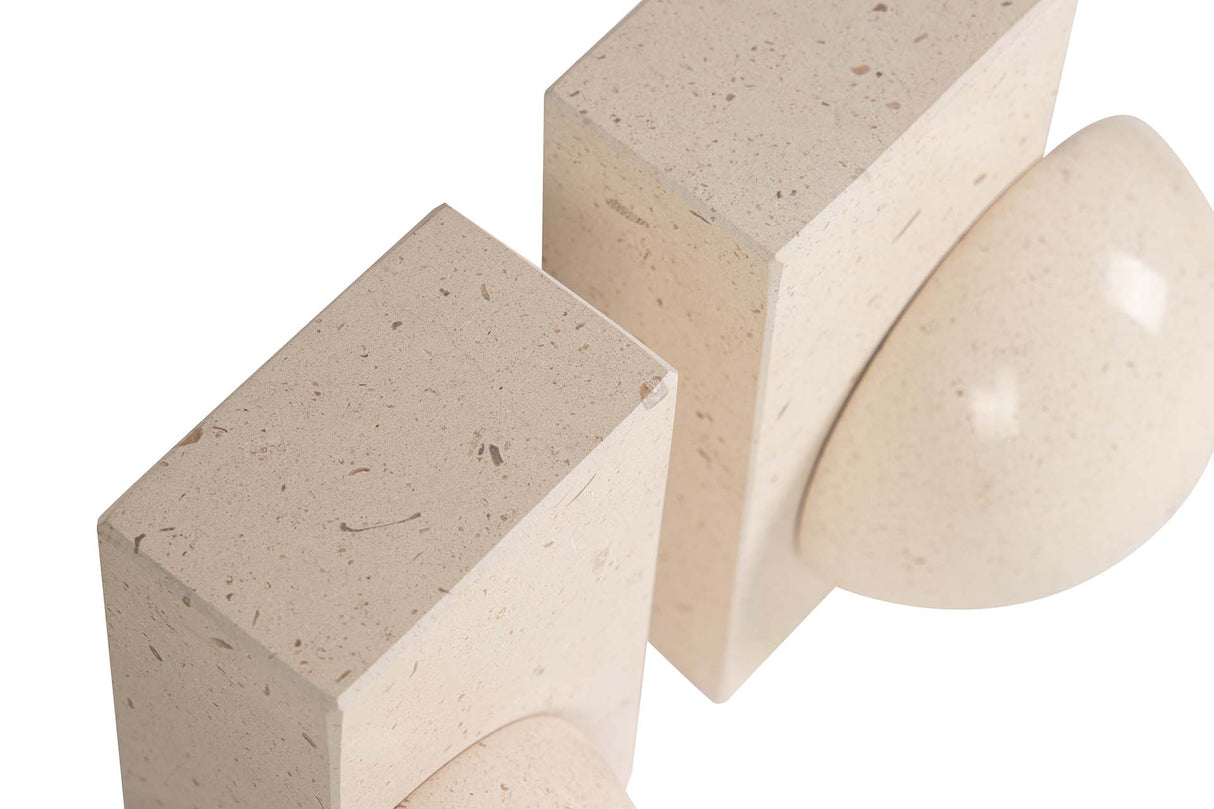 SUJETALIBROS MARMOL BEIGE 23x11x15 CM