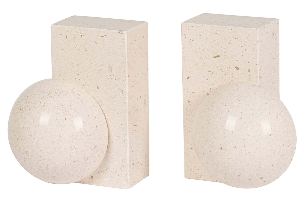 SUJETALIBROS MARMOL BEIGE 23x11x15 CM