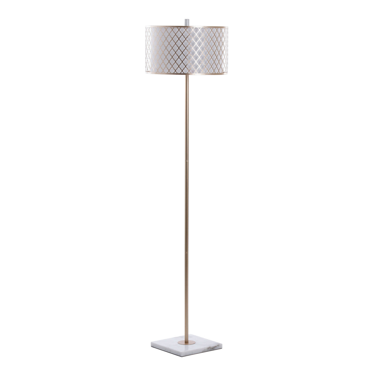 Lampe métallique en métal dorée 40x40x165 cm