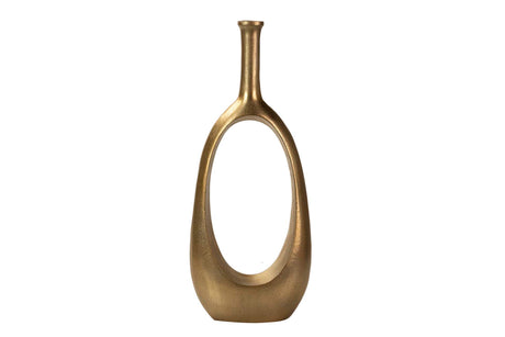 VASE ALLUMINUM GOLD 23X11X55 CM