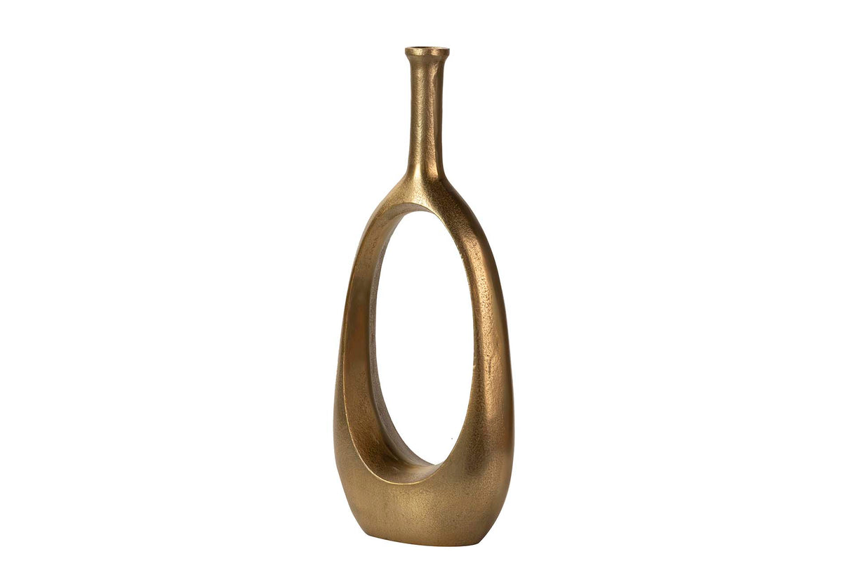 VASE ALLUMINUM GOLD 23X11X55 CM