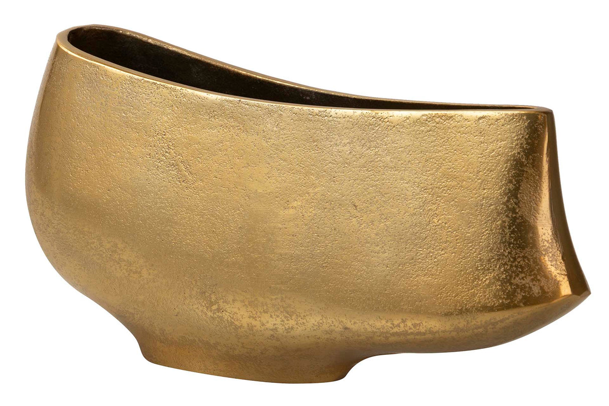 Vaso de alumínio dourado 35x10x17 cm