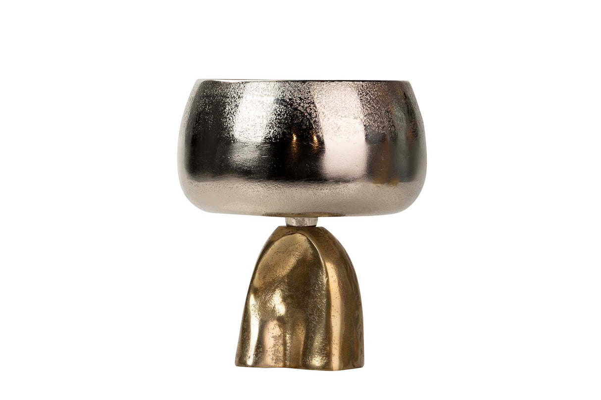 Vaso in alluminio argento / oro 20x20x24 cm