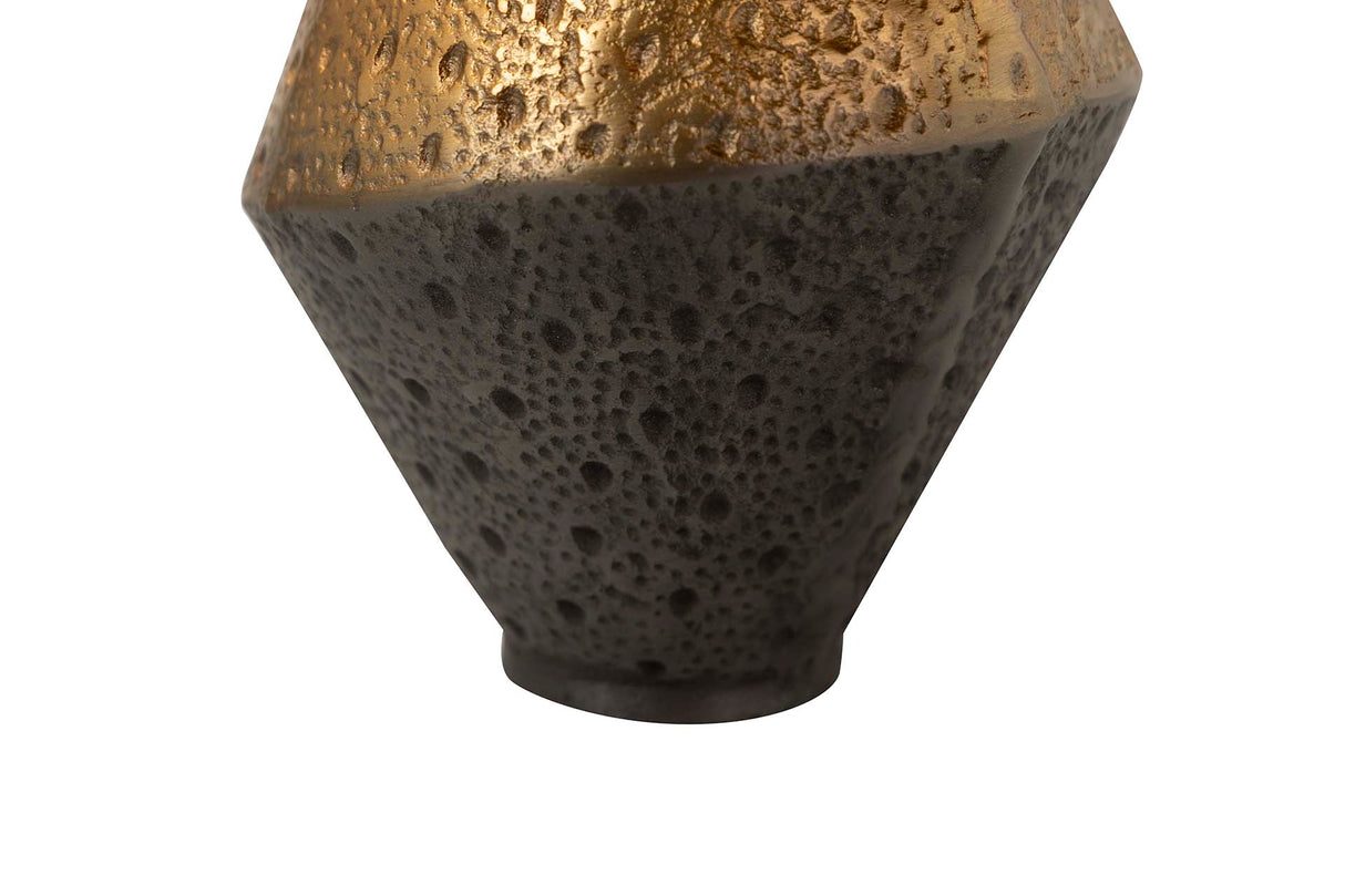 Schwarz / Gold Aluminium Florero 17x17x33 cm