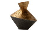 Schwarz / Gold Aluminium Florero 16x16x16 cm