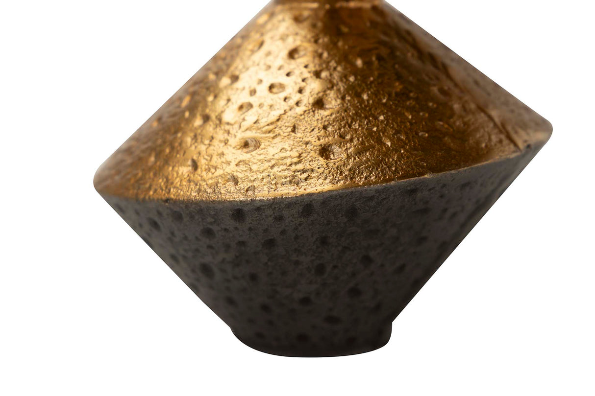 Schwarz / Gold Aluminium Florero 16x16x16 cm