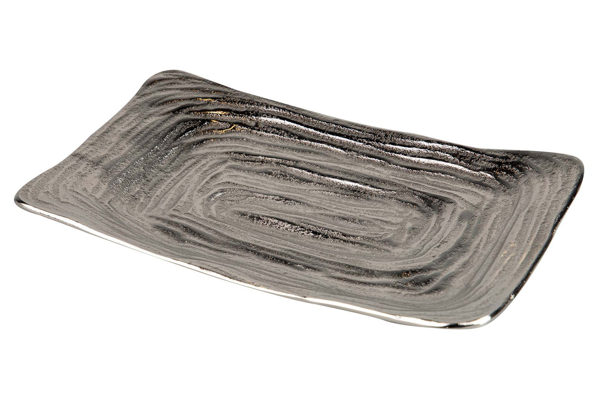 CENTRO DE MESA ALUMINIO PLATEADO 34x19x4 CM