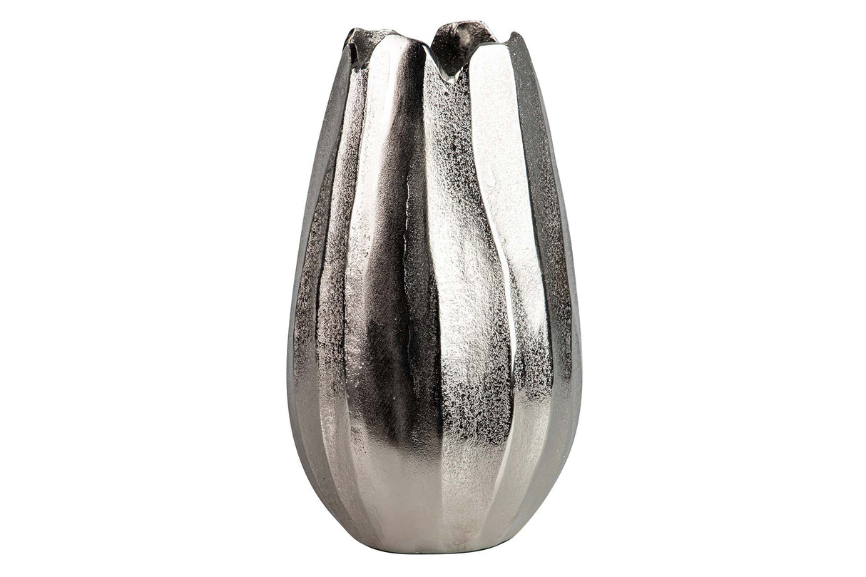 FLORERO ALUMINIO PLATEADO 16x16x29 CM
