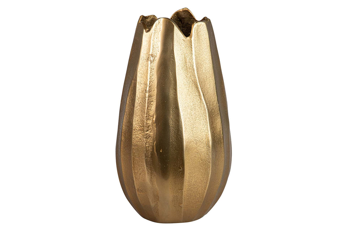Vase en aluminium doré 16x16x29 cm
