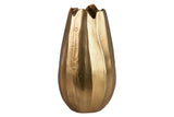 Vase en aluminium doré 16x16x29 cm