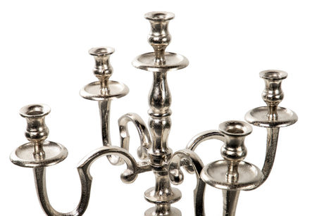 CANDELABRO 5 BRAZOS ROUGH NICKEL 50x50x94 CM