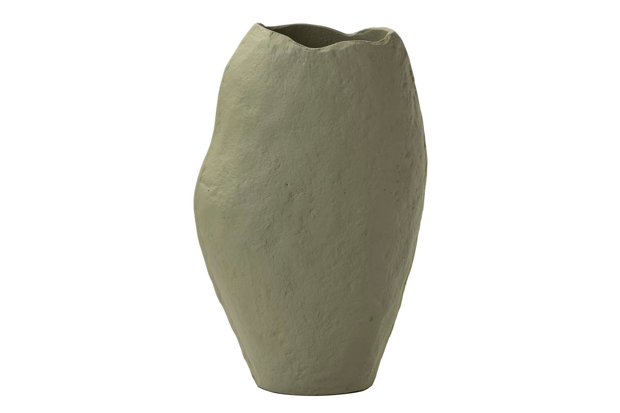 VASE ALLUMINUM GREEN 21x11x33 cm