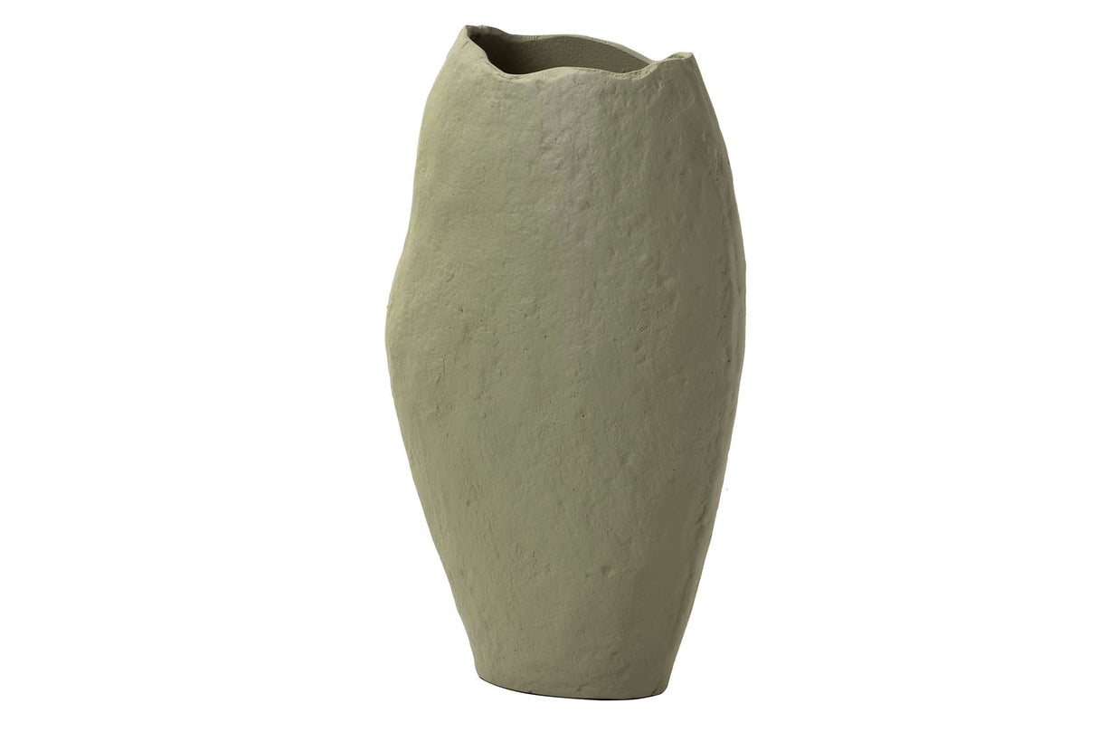 VASE ALLUMINUM GREEN 21x11x33 cm