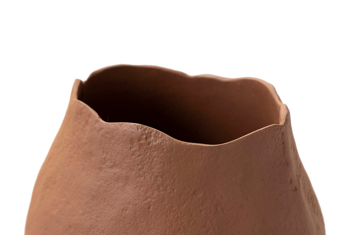 Orangefarbene Aluminiumvase 27x19x27 cm