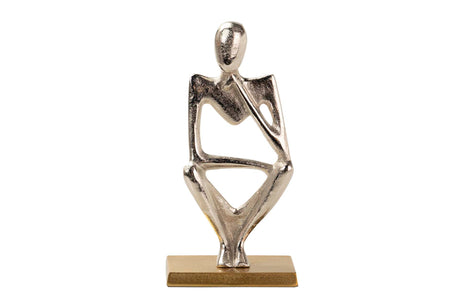 FIGURA PERSONA ALUM. PLATEADO / DORADO 15x9x29 CM