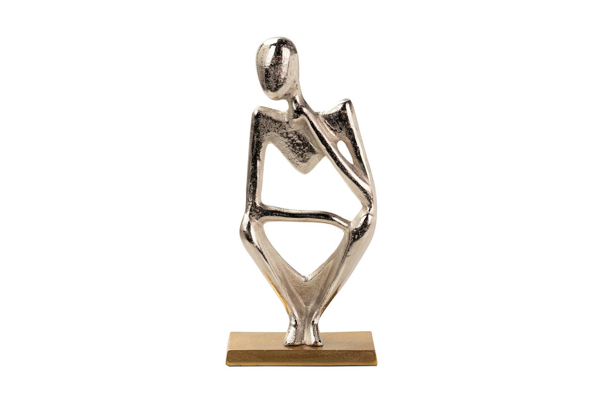 Figur Person Alaun. Silber / Gold 17x10x37 cm