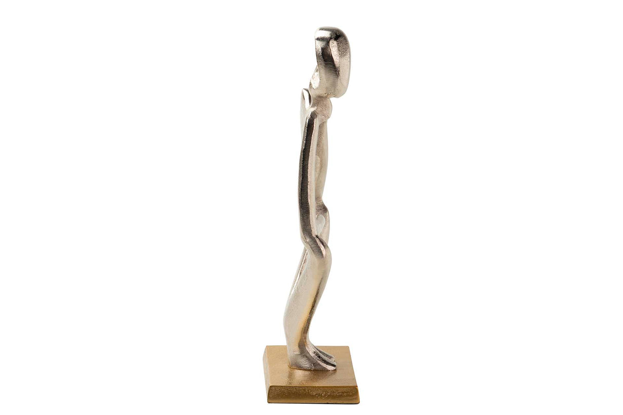 Figur Person Alaun. Silber / Gold 17x10x37 cm