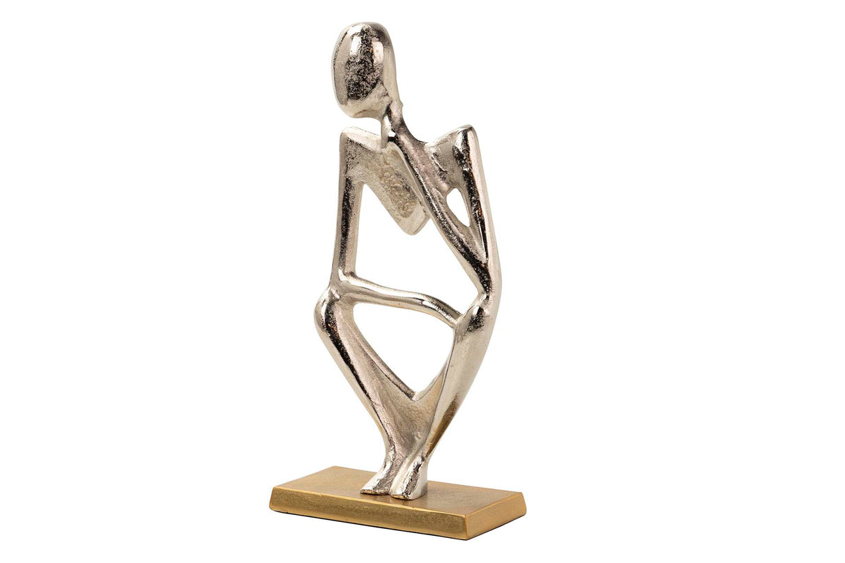 Figur Person Alaun. Silber / Gold 17x10x37 cm