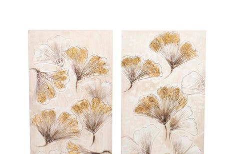 SET 2 LIENZOS FLORES 40% PINTADO MANO 40x3x120 CM