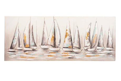 SET 2 LIENZOS BARCOS 40% PINTADO MANO 150x3x60 CM