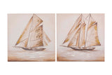 Definir 2 navios 40% Mão pintada 60x3x60 cm