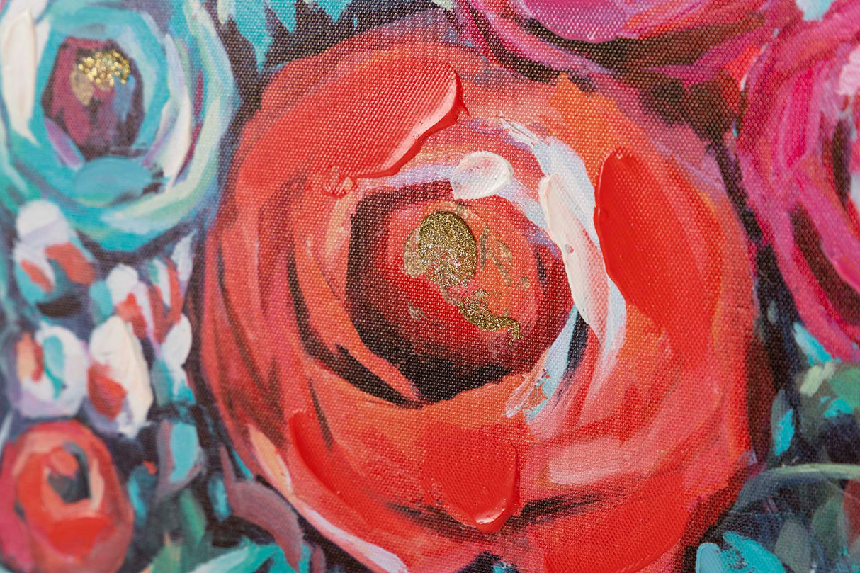 Definir 2 flores 40% Mão pintada 70x3x50 cm