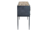 CONSOLA METAL BAMBU AZUL MARRON 135x41x80 CM