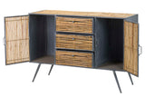 Metal bambu azul marrom 120x41x82 cm