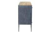 Metal bambu azul marrom 120x41x82 cm