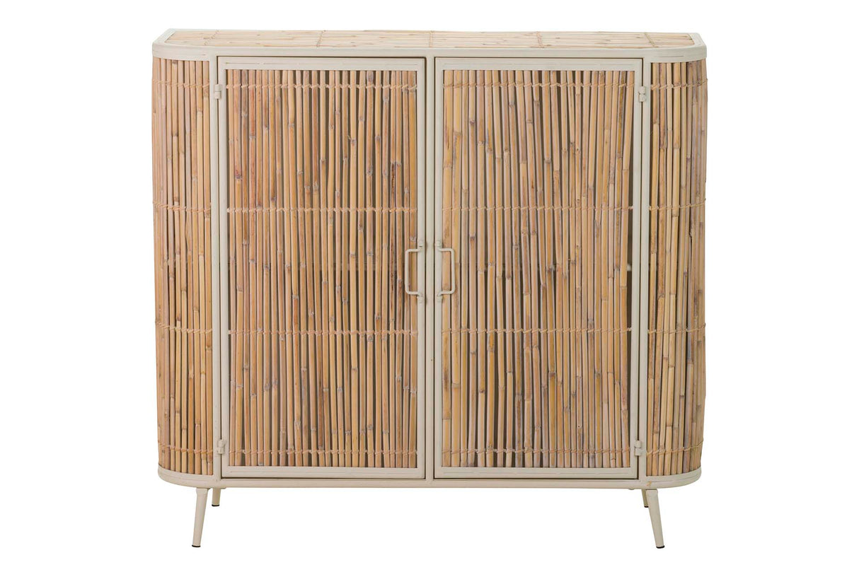 Metal Bambu Beige Marron 100x34x91 cm