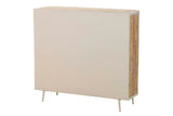 APARADOR METAL BAMBU BEIGE MARRON 100x34x91 CM