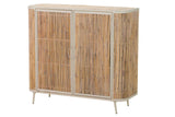 APARADOR METAL BAMBU BEIGE MARRON 100x34x91 CM