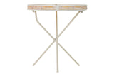 Métal Bambu Beige Marron Metal Table 61x61x60 cm