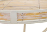 Métal Bambu Beige Marron Metal Table 61x61x60 cm