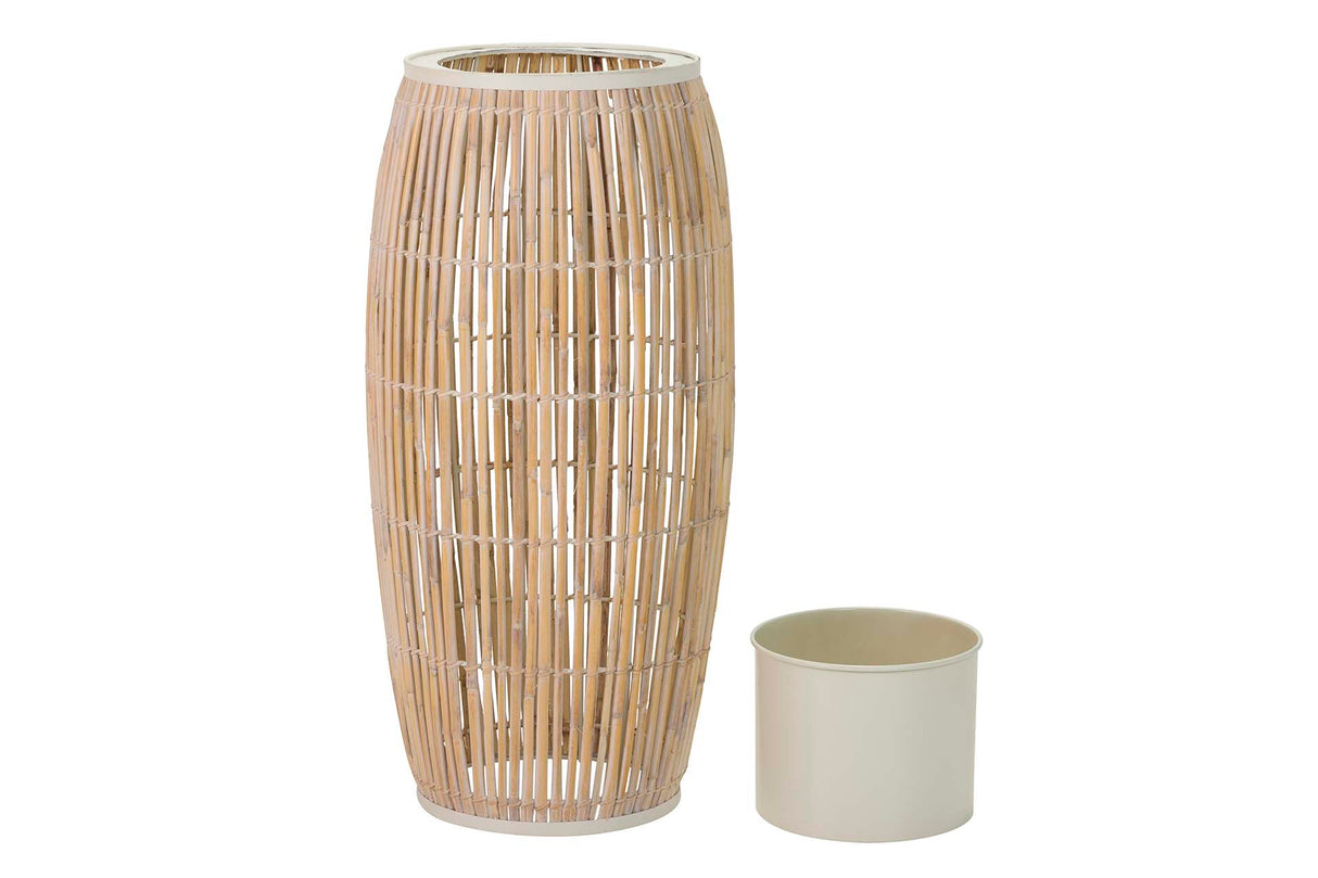 Mettero Metal Bambu bege marrom 41x41x91 cm