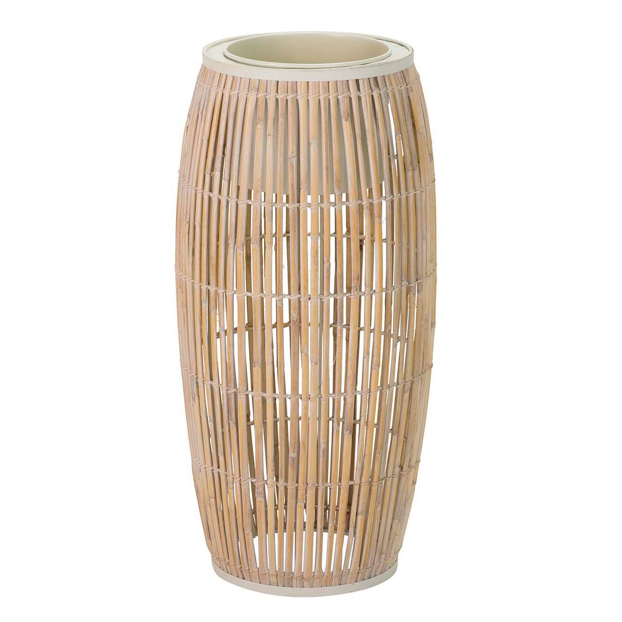 Mettero Metal Bambu bege marrom 41x41x91 cm