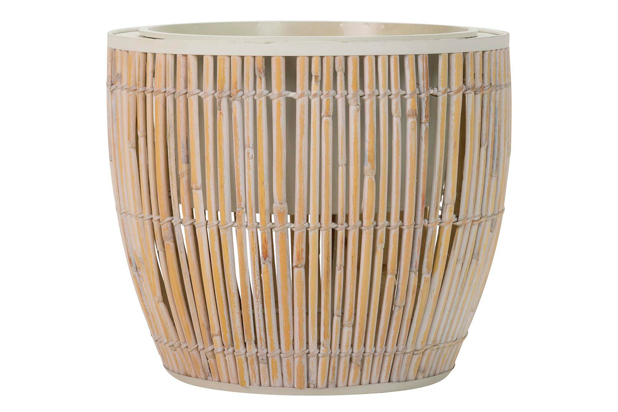 Mettero Metal Bambu bege marrom 37x37x32 cm