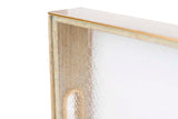 SET 2 BANDEJAS CRISTAL PU 40x30x5 35x25x5 CM
