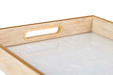 SET 2 BANDEJAS CRISTAL PU 40x30x5 35x25x5 CM